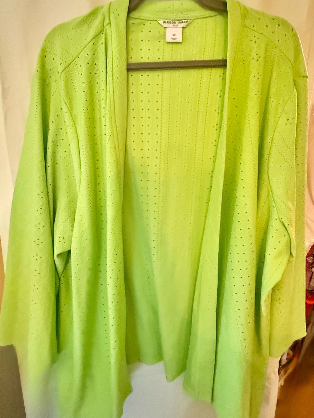 Lime Open-Front Women's Cardigan